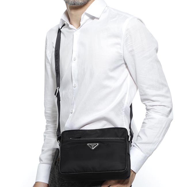 プラダ PRADA ショルダーバッグ ブラック メンズ ナイロン プレゼント 2vh048 vooo 064 f0002 TESSUTO SAFFIANO
