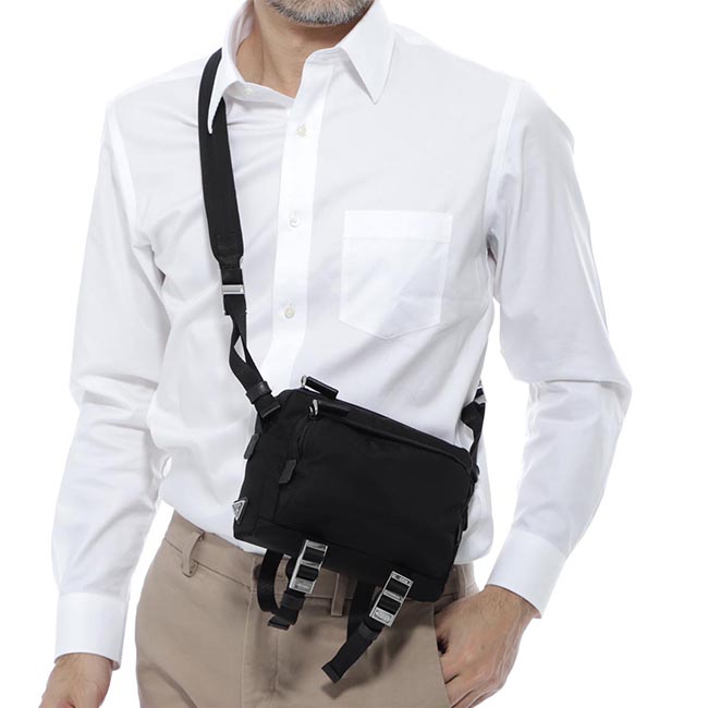 プラダ PRADA クロスボディバッグ ブラック メンズ ギフト プレゼント 2vh043 vooo 973 f0002 BANDOLIERA TESSUTO MONT