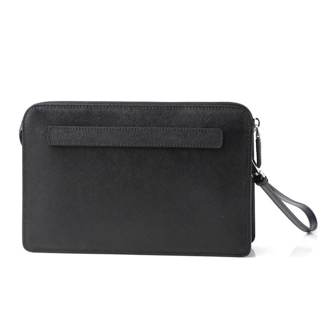 プラダ PRADA クラッチバッグ セカンドバッグ ブラック メンズ ギフト プレゼント 2vf056 volm 9z2 f0002 BORSELLO SAFFIANO TRA