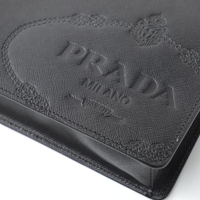 プラダ PRADA クラッチバッグ セカンドバッグ ブラック メンズ ギフト プレゼント 2vf056 volm 9z2 f0002 BORSELLO SAFFIANO TRA