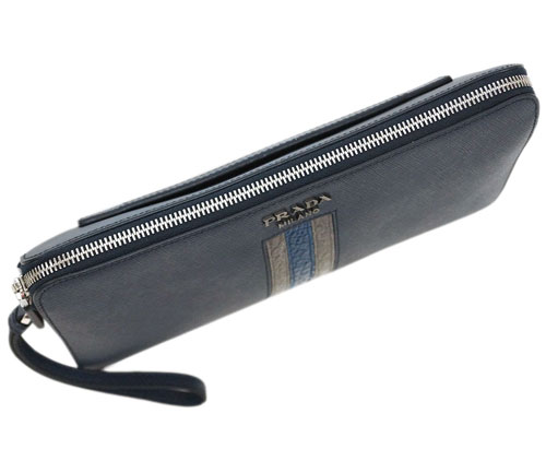 プラダ バッグ 2VF056 PRADA メンズ セカンドバッグ クラッチ ストラップ付き SAFFIANO TRAVEL BALTICO バルティコ カーフネイビー