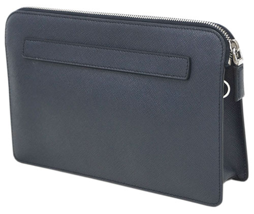 プラダ バッグ 2VF056 PRADA メンズ セカンドバッグ クラッチ ストラップ付き SAFFIANO TRAVEL BALTICO バルティコ カーフネイビー