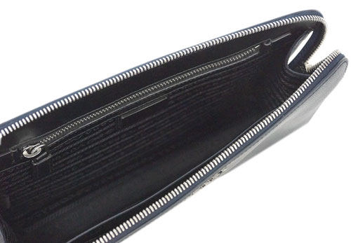 プラダ バッグ 2VF056 PRADA メンズ セカンドバッグ クラッチ ストラップ付き SAFFIANO TRAVEL BALTICO バルティコ カーフネイビー