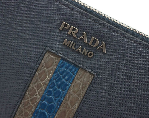 プラダ バッグ 2VF056 PRADA メンズ セカンドバッグ クラッチ ストラップ付き SAFFIANO TRAVEL BALTICO バルティコ カーフネイビー