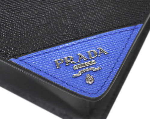 プラダバッグ 2VF056 PRADA メンズ セカンドバッグ クラッチ ストラップ付き SAFFIANO TRAVEL NERO+AZZURRO カーフ ブラック