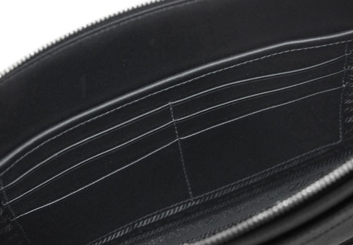 プラダバッグ 2VF056 PRADA メンズ セカンドバッグ クラッチ ストラップ付き SAFFIANO TRAVEL NERO+AZZURRO カーフ ブラック