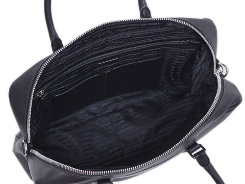 プラダバッグ 2VE305 メンズ ブリーフケース ストラップ付き ヴィテッロ シティ NERO ネロ カーフブラック