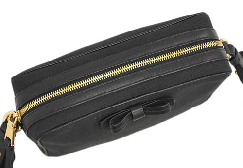 プラダバッグ 1BH089 PRADA ショルダーバッグ リボン LOGO JACQUARD NERO ネロ ロゴジャガード ブラック ゴールド金具