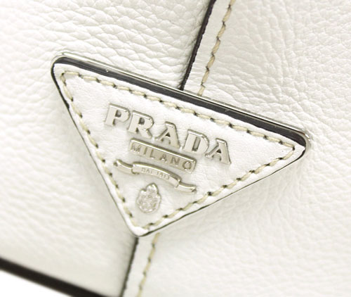 プラダバッグ 1BE023 PRADA ショルダーバッグ VITELLO PHENIX TALCO タルコ カーフパウダーホワイト シルバー金具