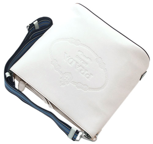 プラダバッグ 1BE023 PRADA ショルダーバッグ VITELLO PHENIX TALCO タルコ カーフパウダーホワイト シルバー金具