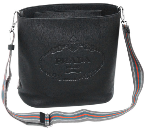 プラダバッグ 1BE023 PRADA ショルダーバッグ VITELLO PHENIX NERO ネロ カーフブラック シルバー金具
