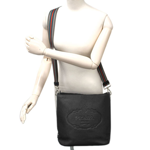 プラダバッグ 1BE023 PRADA ショルダーバッグ VITELLO PHENIX NERO ネロ カーフブラック シルバー金具