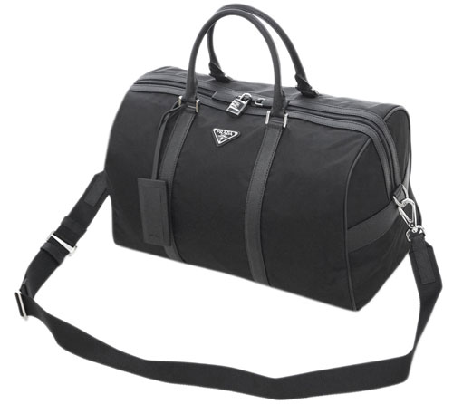 プラダバッグ 2VC002 PRADA ボストンバッグ トラベル ストラップ付き TESSUTO+SAFFIANO NERO ネロ ナイロン+カーフ ブラック シルバー金具