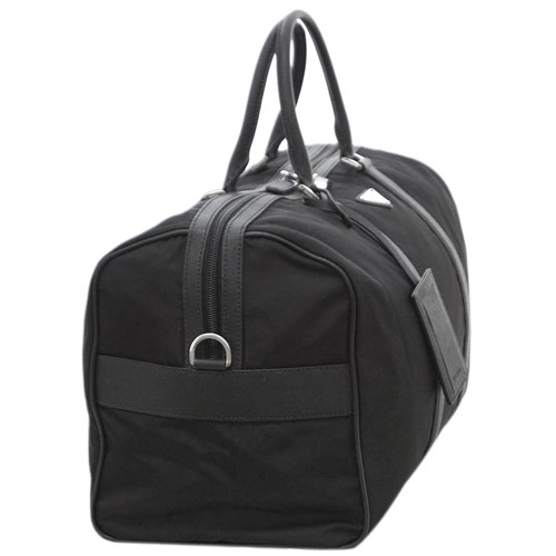 プラダバッグ 2VC002 PRADA ボストンバッグ トラベル ストラップ付き TESSUTO+SAFFIANO NERO ネロ ナイロン+カーフ ブラック シルバー金具