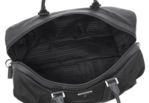プラダバッグ 2VC002 PRADA ボストンバッグ トラベル ストラップ付き TESSUTO+SAFFIANO NERO ネロ ナイロン+カーフ ブラック シルバー金具