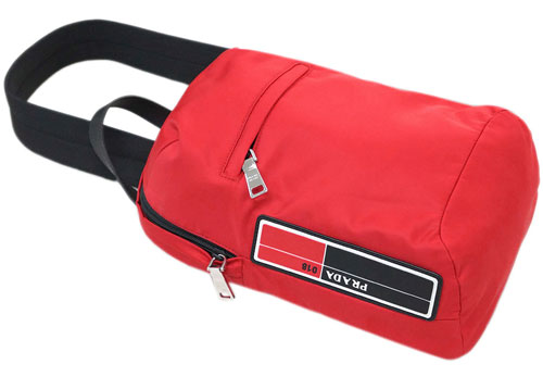 プラダバッグ 2VZ023 PRADA メンズ ボディバッグ ワンショルダー TESSUTO ROSSO ロッソ ナイロンレッド