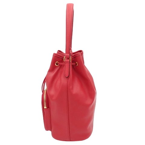 PRADA デュエット レザー ショルダーバッグ ハンドバッグ 巾着バッグ バケット 2WAY レッド赤 1BH038_2CCC_F0D17_V_OOM レディース