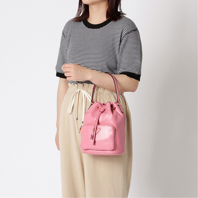 プラダハンドバッグ LEATHER BUCKET BAG レザー バケットバッグ 1BH0382CCC レディース 2019SS BEGONIA F0638