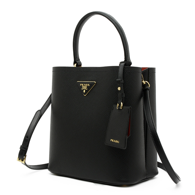 プラダ ハンドバッグ PANIER CROCODILE BAG パニエ クロコダイル バッグ 1BA2122ERX レディース 2019SS NERO+FUOCO F0LJ4
