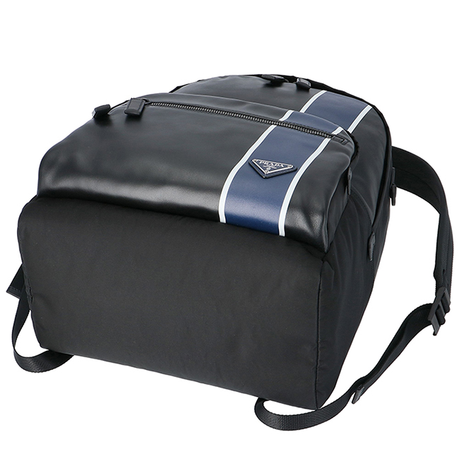 プラダ PRADA メンズ テクニカルナイロン バックパック リュックサック ブラック×ブルー 2VZ066HTY 2CIL TCC