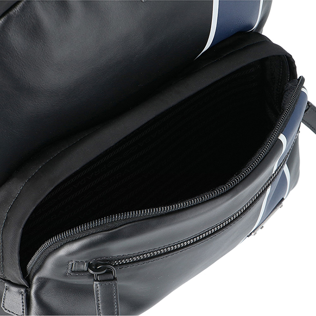 プラダ PRADA メンズ テクニカルナイロン バックパック リュックサック ブラック×ブルー 2VZ066HTY 2CIL TCC