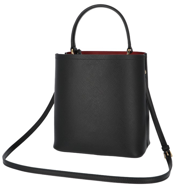 PRADA ハンドバッグ ショルダー ダブル サフィアーノ レザー 2Wayバッグ ブラック 1BA212OOO 2ERX LJ4