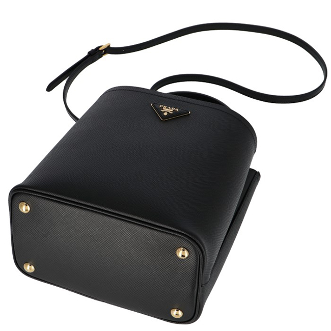 PRADA ハンドバッグ ショルダー ダブル サフィアーノ レザー 2Wayバッグ ブラック 1BA212OOO 2ERX LJ4
