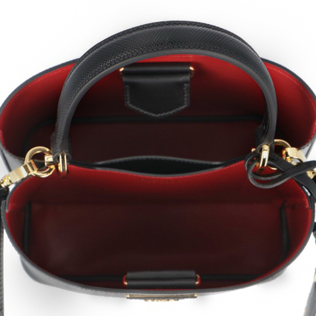 PRADA ハンドバッグ ショルダー ダブル サフィアーノ レザー 2Wayバッグ ブラック 1BA212OOO 2ERX LJ4