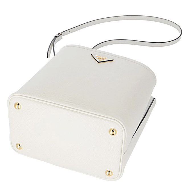 PRADA ハンドバッグ ショルダー ダブル サフィアーノ レザー 2Wayバッグ ホワイト 1BA212OOO 2ERX G3Z