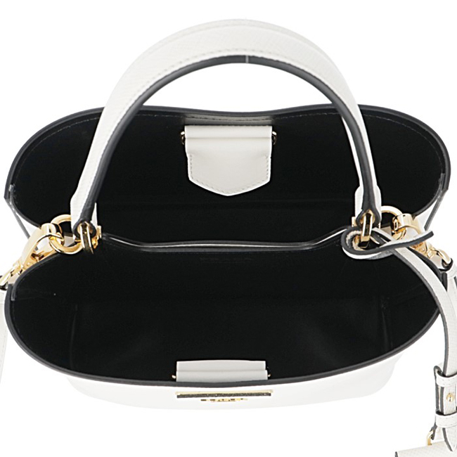 PRADA ハンドバッグ ショルダー ダブル サフィアーノ レザー 2Wayバッグ ホワイト 1BA212OOO 2ERX G3Z