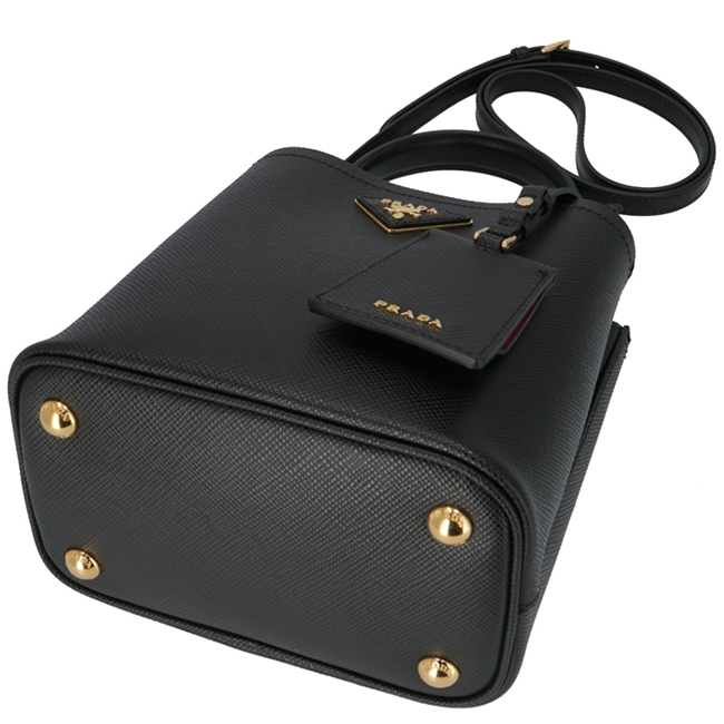 プラダ PRADA 2020年春夏新作 ショルダーバッグ パニエ スモール サフィアーノ レザーバッグ ブラック 1BA217OOO 2ERX LJ4