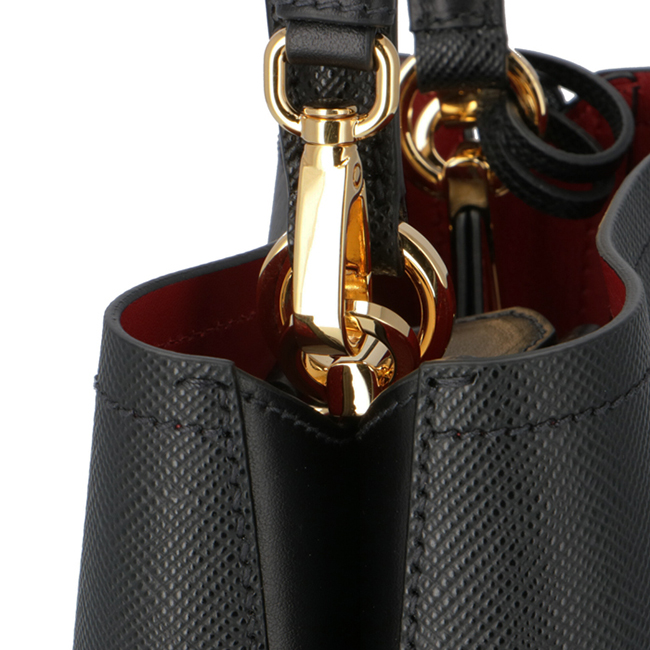 プラダ PRADA 2020年春夏新作 ショルダーバッグ パニエ スモール サフィアーノ レザーバッグ ブラック 1BA217OOO 2ERX LJ4