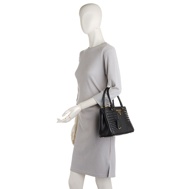プラダ PRADA ダイアグラム DIAGRAMME ガレリアトート 2WAYハンドバッグ ブラック 1BA896MOI 2D91 632