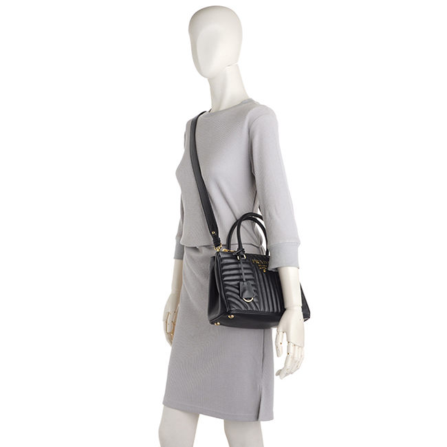 プラダ PRADA ダイアグラム DIAGRAMME ガレリアトート 2WAYハンドバッグ ブラック 1BA896MOI 2D91 632