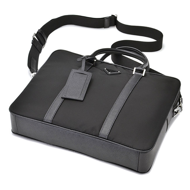 PRADAバッグ 2VE871OOO ナイロンバッグ メンズ 2WAYビジネスバッグ ブラック 2VE871 064 002