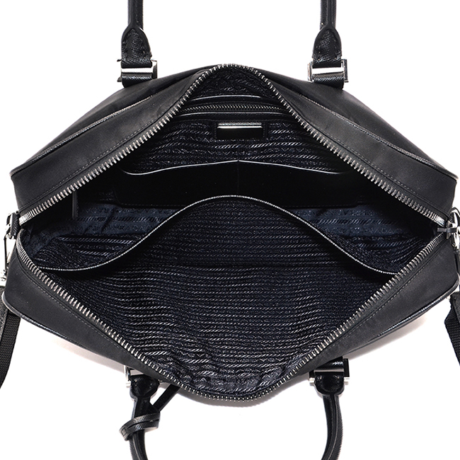 PRADAバッグ 2VE871OOO ナイロンバッグ メンズ 2WAYビジネスバッグ ブラック 2VE871 064 002