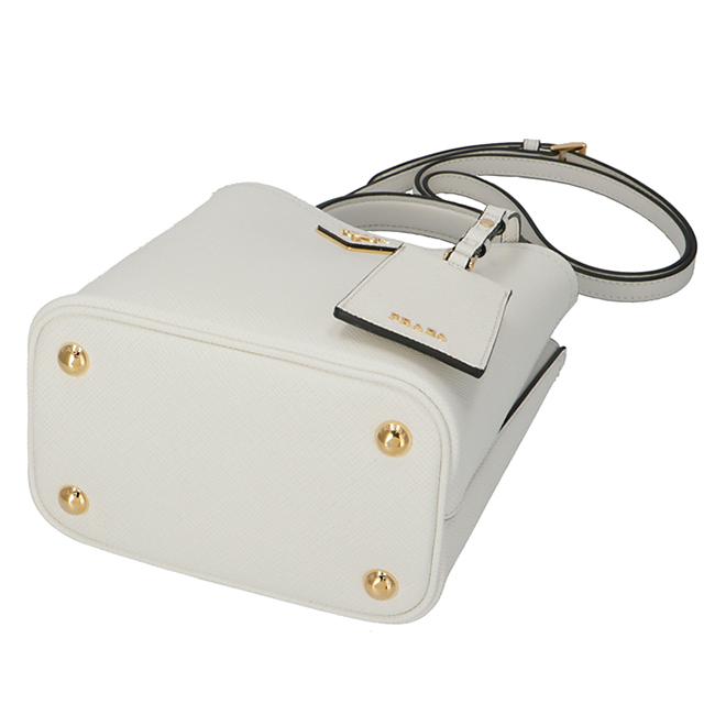 プラダ PRADA 2020年春夏新作 ショルダーバッグ パニエ スモール サフィアーノ レザーバッグ ホワイト 1BA217OOO 2ERX G3Z