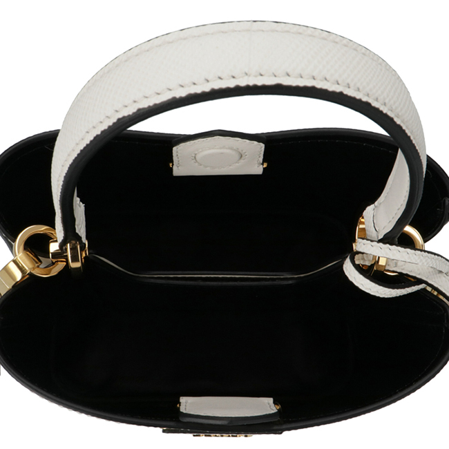 プラダ PRADA 2020年春夏新作 ショルダーバッグ パニエ スモール サフィアーノ レザーバッグ ホワイト 1BA217OOO 2ERX G3Z