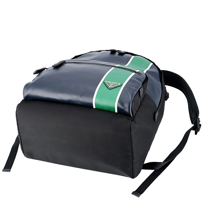 プラダ PRADA メンズ テクニカルナイロン バックパック リュックサック ブラック×グリーン 2VZ066HTY 2CIL YVM