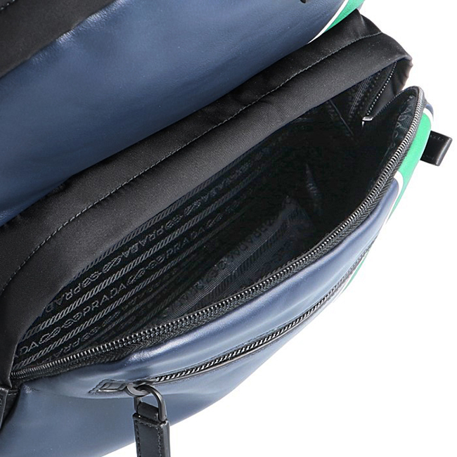 プラダ PRADA メンズ テクニカルナイロン バックパック リュックサック ブラック×グリーン 2VZ066HTY 2CIL YVM