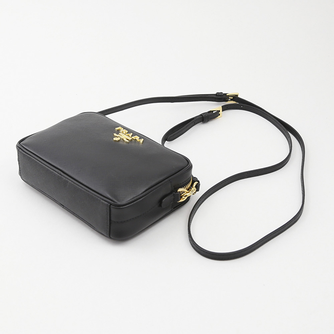 プラダ PRADA ミニ レザーショルダーバッグ ブラック 1BH036VOOONZVF0002