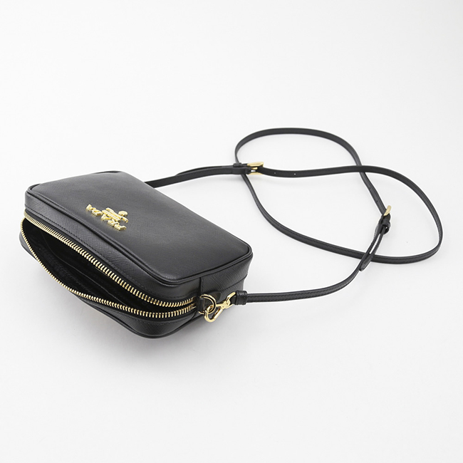 プラダ PRADA ミニ レザーショルダーバッグ ブラック 1BH036VOOONZVF0002
