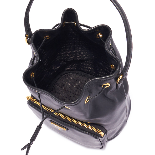 プラダハンドバッグ LEATHER BUCKET BAG レザー バケットバッグ 1BH038 レディース 1BH038 NERO F0002