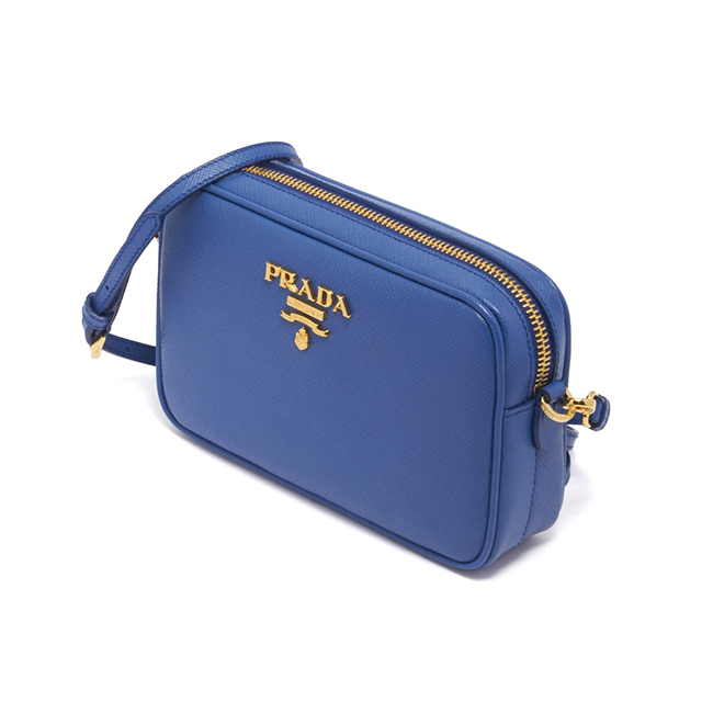 プラダバッグ レディース レザー ショルダーバッグ LEATHER SHOULDER BAG 1BH036NZV F0013 AZZURRO BLUE 青 ミニバッグ PRADA