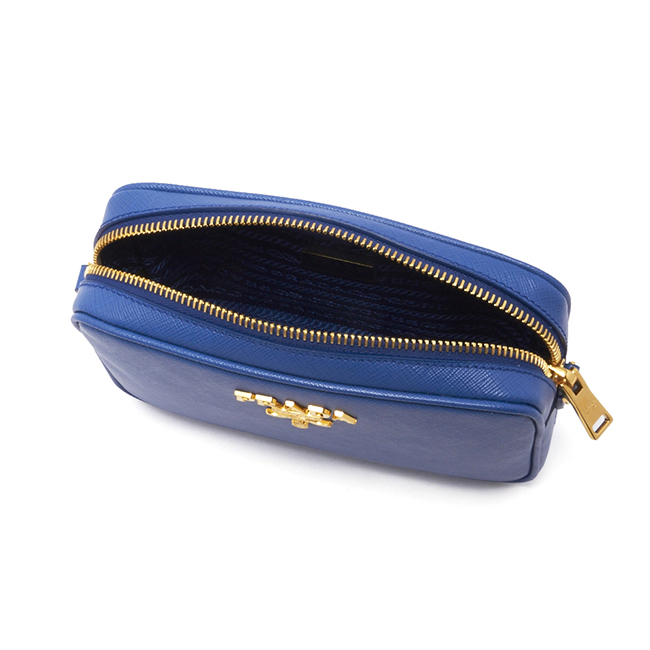 プラダバッグ レディース レザー ショルダーバッグ LEATHER SHOULDER BAG 1BH036NZV F0013 AZZURRO BLUE 青 ミニバッグ PRADA