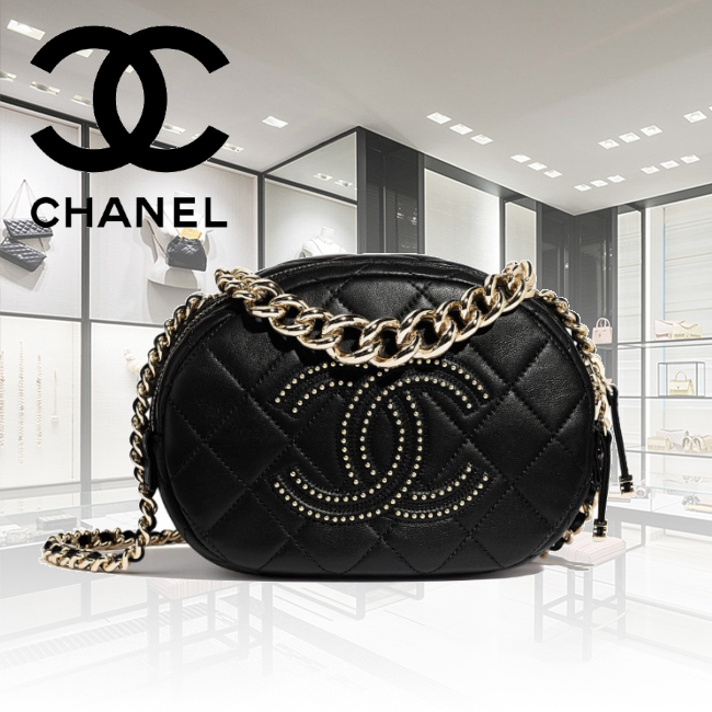 CHANEL カメラバッグ ラムスキン ブラック ショルダーバッグ レディース AS1511 B02377 94305