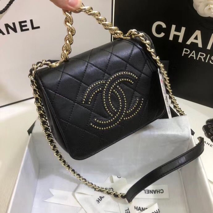CHANEL フラップ バッグ ショルダーバッグ マト CC チェーン 黒 AS1514 B02377 10602