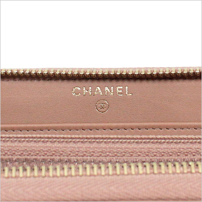 シャネルCHANEL ラウンドファスナー長財布 ヌードベージュ カーフスキン キルティング メティエダール・コレクション限定 ZIP WALLET A84300 Y33015 3B636