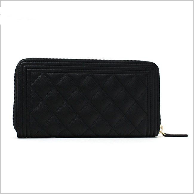 シャネル CHANEL ラウンドファスナー長財布 ボーイシャネル グレインドカーフスキン キャビアスキン BOY CHANEL ZIP WALLET A80288 B01694 94305