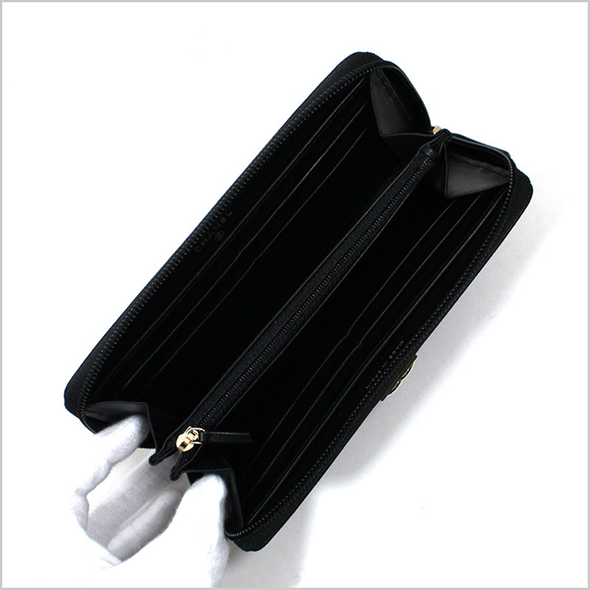 シャネル CHANEL ラウンドファスナー長財布 ボーイシャネル グレインドカーフスキン キャビアスキン BOY CHANEL ZIP WALLET A80288 B01694 94305